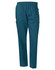 Unisex scrub pants in teal, featuring an elastic waistband and side pockets. Includes a logo on the garment.