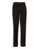 Women's slim leg flexi waist pants in black wool stretch, featuring a belt loop and a straight leg design.