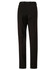 Black slim leg pants with a flexi waist, featuring a back pocket and a simple design. Includes a logo.