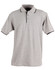 A light grey men's polo shirt with a black collar and black detailing. The shirt features a logo on the chest.