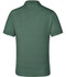 A green men's polo shirt with a classic collar and a logo on the back.