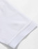 A white polo shirt featuring a smooth sleeve cuff, designed with a logo on the fabric.