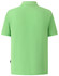 A green polo shirt with short sleeves and a collar, featuring a branding logo.
