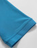 A close-up of a turquoise polo shirt sleeve, showcasing its textured fabric and cuff detail.