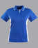 Ladies' TrueDry Contrast S/S Polo in vibrant blue with white side accents. Features a classic polo collar and three buttons.