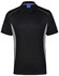A black and grey Men's Cooldry S/S Contrast Interlock Polo with a collar and a logo.