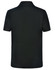 A black kids' polo shirt featuring short sleeves and a plain back design. Includes a branding logo.