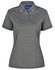 A grey short sleeve polo shirt featuring a collar and contrasting piping, with a logo on the chest.
