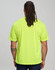 A bright yellow safety tee with a simple design, featuring a logo on the back. Suitable for high-visibility workwear.
