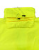 A bright yellow Hi-Vis long line safety jacket featuring a collar and adjustable drawstring, with a pocket detail.