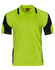 A high-visibility mini waffle safety polo shirt in bright yellow with black accents and a chest pocket.
