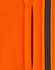 A close-up of an orange fabric featuring a zippered pocket, part of a safety jacket design.