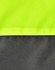 A close-up of a hi-vis quilted safety jacket featuring fluorescent yellow and dark grey sections, plus visible stitching.