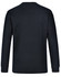 A long-sleeve men's cotton crew neck tee in black, featuring a plain back with a logo.