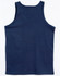 A plain navy blue men's cotton singlet with a simple, sleeveless design and no visible logos.