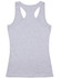 A grey ladies' fitted stretch singlet with a racerback design and no visible logos or branding.