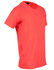 A bright coral men's Cooldry stretch tee featuring short sleeves and a textured panel on the side.