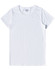 A white premium cotton t-shirt for ladies with a classic crew neckline and short sleeves. It has a logo on the label.