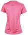 A short sleeve tee in a vibrant pink hue, featuring a smooth texture and a fitted silhouette. It has a logo on the back.