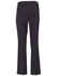 A pair of black ladies' slacks with a flared leg and back pockets. The pants feature a polished finish.