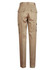 Long-fit work pants in khaki featuring multiple pockets on the legs and a rear view showcasing the design.