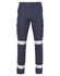 Long fit drill pants in navy blue with reflective 3M tapes and side pocket on leg. Features logo branding.