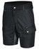 Black Rip-Stop Poly/Cotton Stretch Work Shorts with pocket details and a logo. Suitable for workwear.