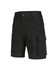 Unisex cotton stretch ripstop work shorts in black with multiple pockets and a waistband.