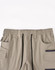 Unisex cotton stretch drill short work shorts in beige with an elastic waistband and multiple pockets.