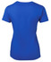A blue ladies' t-shirt with a fitted cut and short sleeves. The back view is prominently displayed.