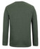 A long-sleeved T-shirt in olive green with a plain back and no visible branding.