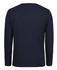 A navy long-sleeve t-shirt with a plain back view, featuring a simple design and a brand logo.