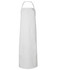 A white vinyl apron hangs straight down, featuring a neck loop and no visible pockets or embellishments.