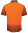 An orange and black net sub polo shirt featuring a textured design and a collar. It includes a logo.