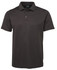 A gunmetal polo shirt with a textured design, featuring a collar and three-button placket. Includes a logo.