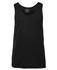 A black singlet featuring a classic sleeveless design and a logo label at the neckline.