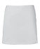 A light grey skort with a smooth finish, featuring a logo on the waistband.
