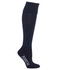 A sports sock in navy blue featuring a branding logo, designed for athletic wear.