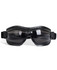 A pair of black safety goggles with a sleek design and adjustable straps.