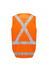 An orange unisex hi-visibility safety vest with reflective stripes. It has a logo or branding.