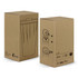 A drink bottle packaged in a brown cardboard box, featuring a minimalist design and a logo.