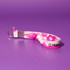 A pink and white Popper Stress Reliever Key Chain featuring round poppers and a keyring attachment.