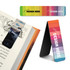 A colourful fridge magnet and bookmark set featuring a design area, with bold colour gradients and a branding logo.
