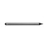 A sleek grey stylus pen with a pointed tip and a soft nib, featuring a subtle logo.
