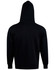 A black adult hoodie with a contrast front and a hood, featuring a plain design and no visible logos.
