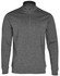 A grey, men's half zip long sleeve sweat top with a branded logo and a textured finish.