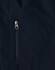 A close-up of a navy softshell jacket featuring a zippered pocket. The fabric appears smooth and durable.