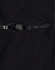 A black Long Line Stadium Jacket featuring a zippered pocket and a smooth lining. The jacket has a branding logo.
