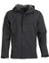 A men's waterproof performance jacket in dark grey, featuring a hood and a zip-front closure. It has a logo on the chest.