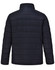 A men's sustainable insulated puffer jacket in dark navy, featuring a 3D cut design and a logo.